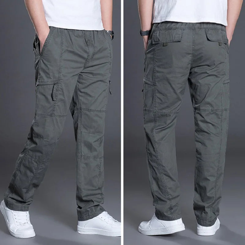 Men's Casual Cotton Long Pants - Straight Joggers in Plus Sizes 5XL and 6XL for Summer and Autumn Fashion