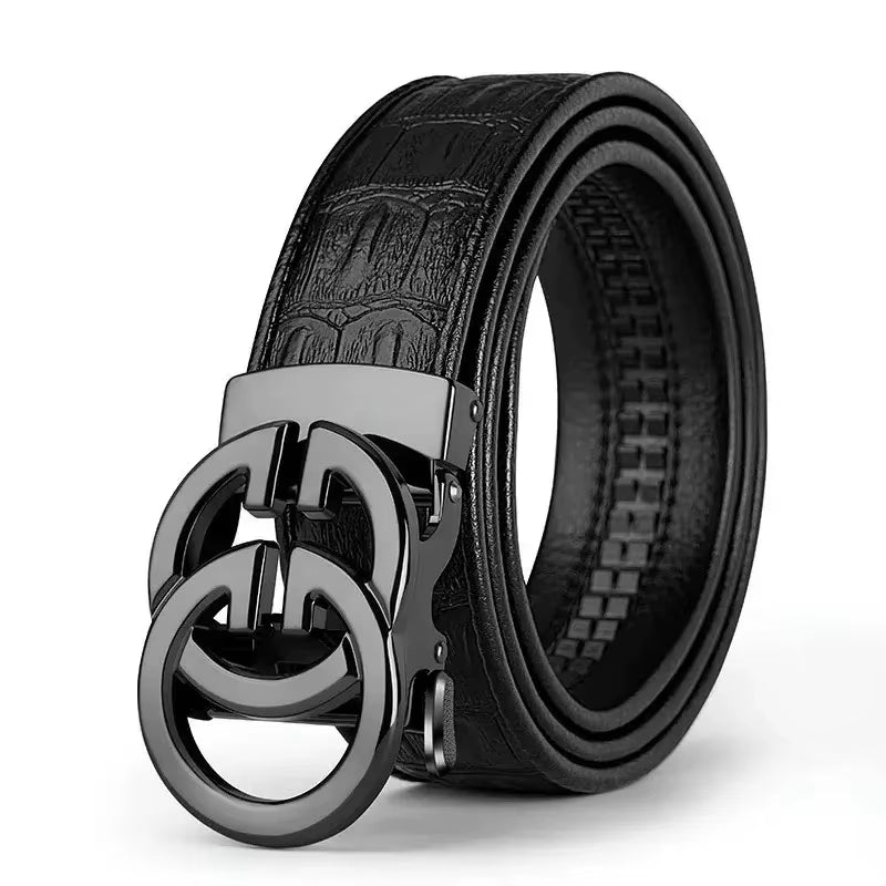 Men Belt Genuine Leather Belt Metal Alloy Automatic Buckle Brand Luxury Design Waist Belts for Men Strap Male