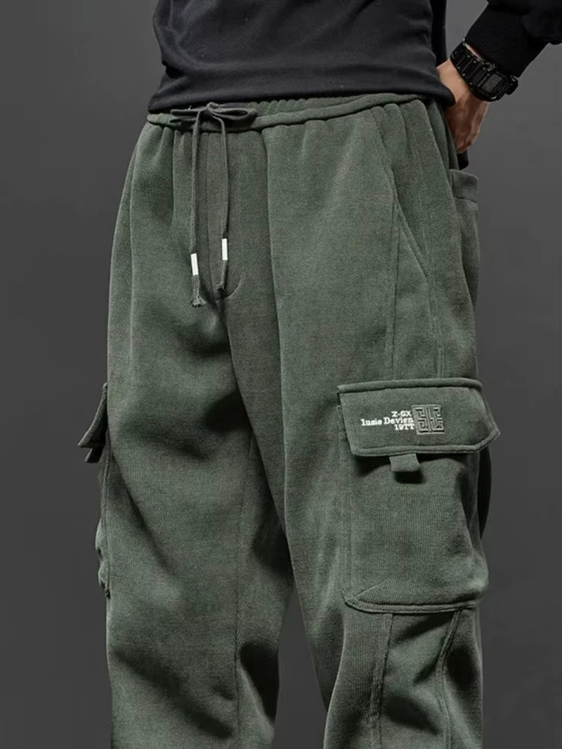 Spring Autumn New Style Elastic Waist Casual Pants for Men Stretch Straight Drawstring Harem Jogging Sports Long Pants Male