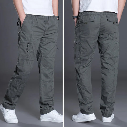 Men's Casual Cotton Long Pants - Straight Joggers in Plus Sizes 5XL and 6XL for Summer and Autumn Fashion